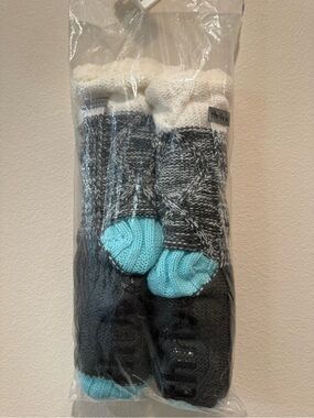 Kaiser Permanente Women’s Plush Cabin Socks - Black, Gray & Aqua